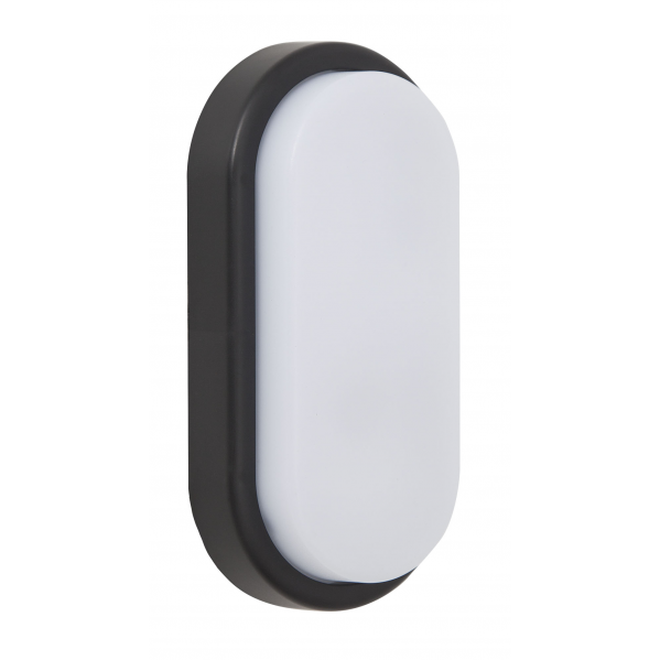 Aplique 12w Surf Ecovision Oval Ip65  Negro 9,9x19,9x4,8 6400 960lm