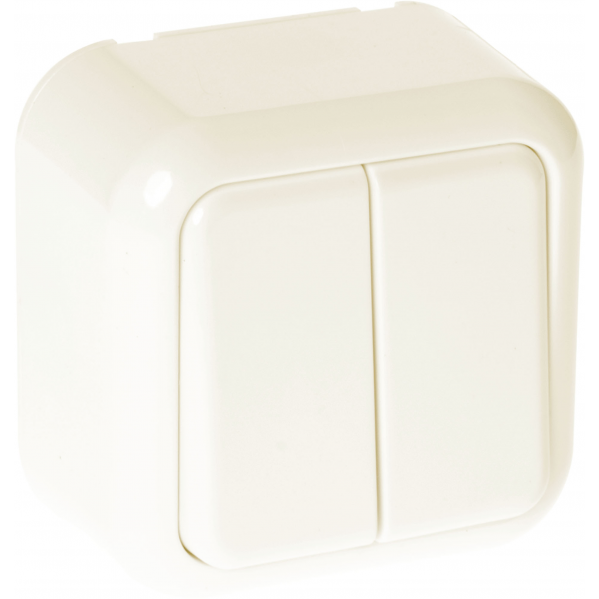 interruptor Doble Ancient 2 Teclas Beis 6x6x3 Cm