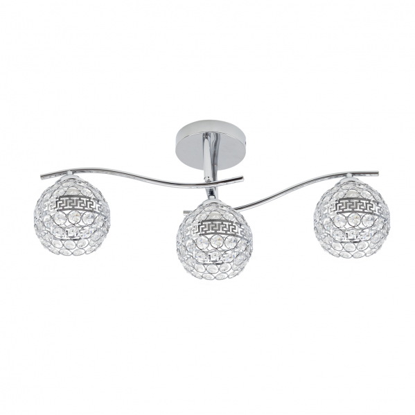 Plafon Nemes Cromo 3xe27 Tulipa Cristal Plafon Nemes Cromo 3xe27 Tulipa Cristal