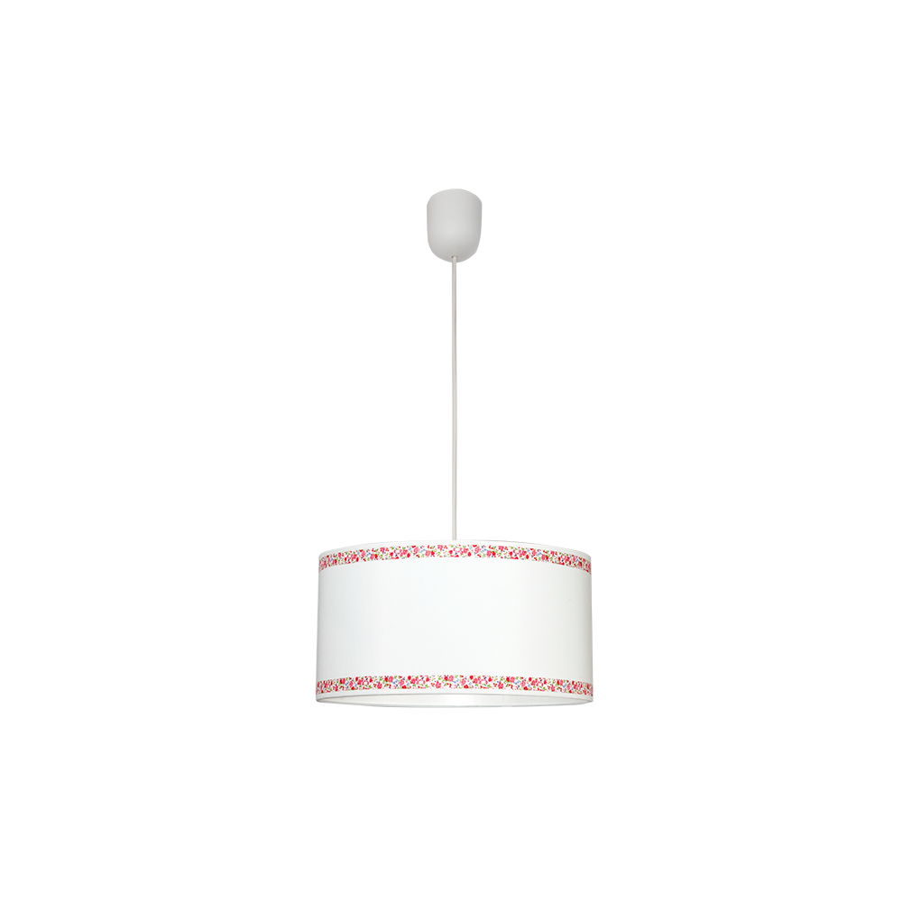 Colgante Cenefa Blanco/rosa 1xe27 Regx35d