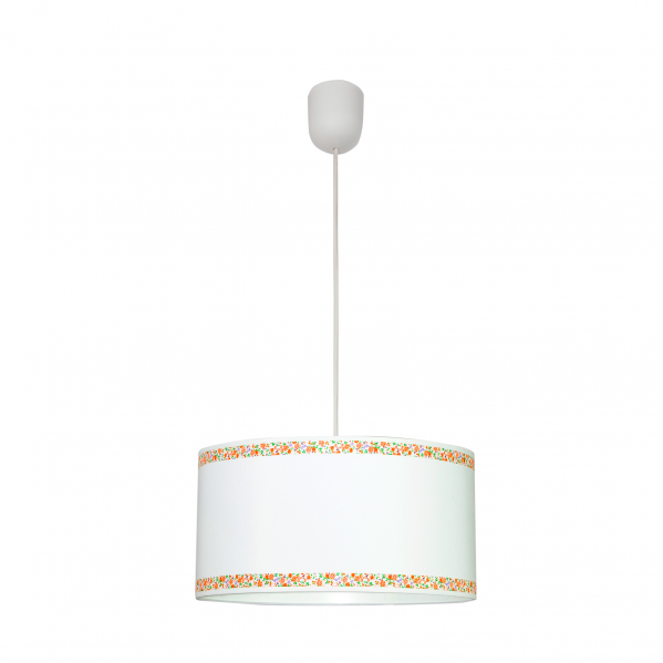 colgante Cenefa Blanco/naranja 1xe27 Regx35d