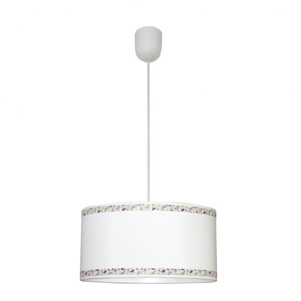colgante Cenefa Blanco/lila 1xe27 Regx35d