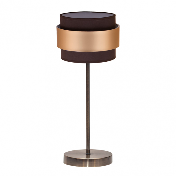 sobremesa Bremen Cuero/marron-oro 1xe14 39x16x16 Cm