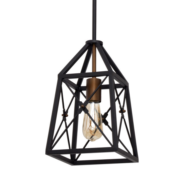 colgante Pavel 1xe27 Negro/dorado 140x20x20 Cm Articulable