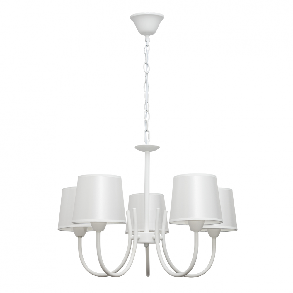 Lampara Guadalajara 5xe14 Blanca Pantalla Blanca