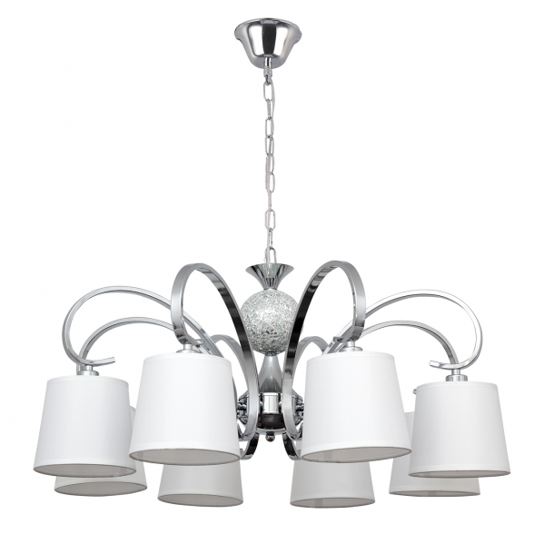 Lampara Concordia 8xe14 Cromo Pantalla Blanca 50-70x78d Lampara Concordia 8xe14 Cromo Pantalla Blanca 50-70x78d