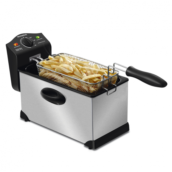 Friggitrice Ad Olio Kitchen Chef 3.5L 2000W - Acciaio Inox, Con Coperchio In Vetro E Filtro Permanente