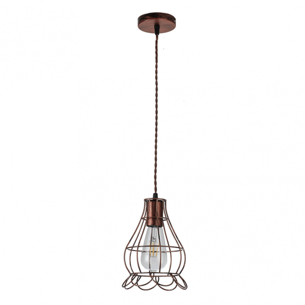 Colgante Rustico Herraje 1xe27 Marron Regx16x16 Cm