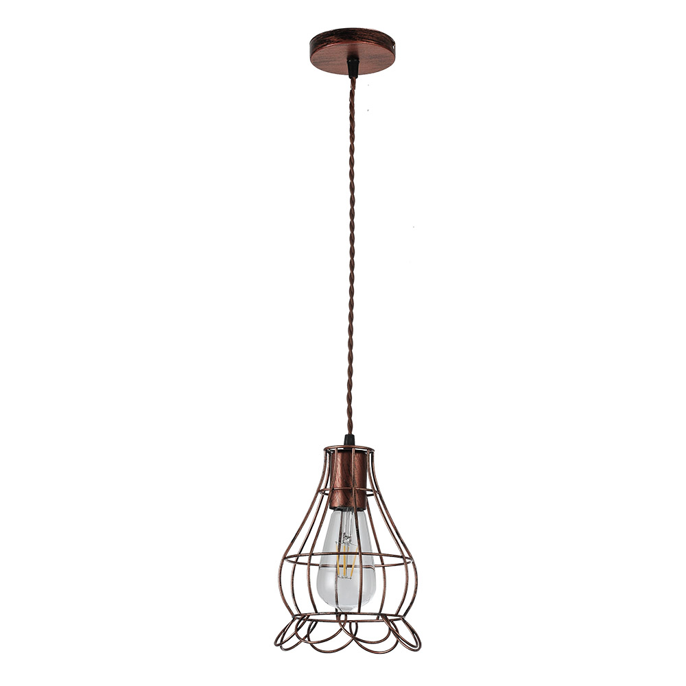 Colgante Rustico Herraje 1xe27 Marron Regx16x16 Cm