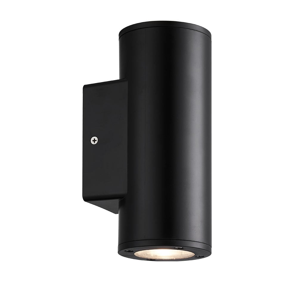 Aplique Exterior Yopol 2xgu10 Negro Cilindro Policarbonato 18,6x7,6x9,9 Cm Ip54