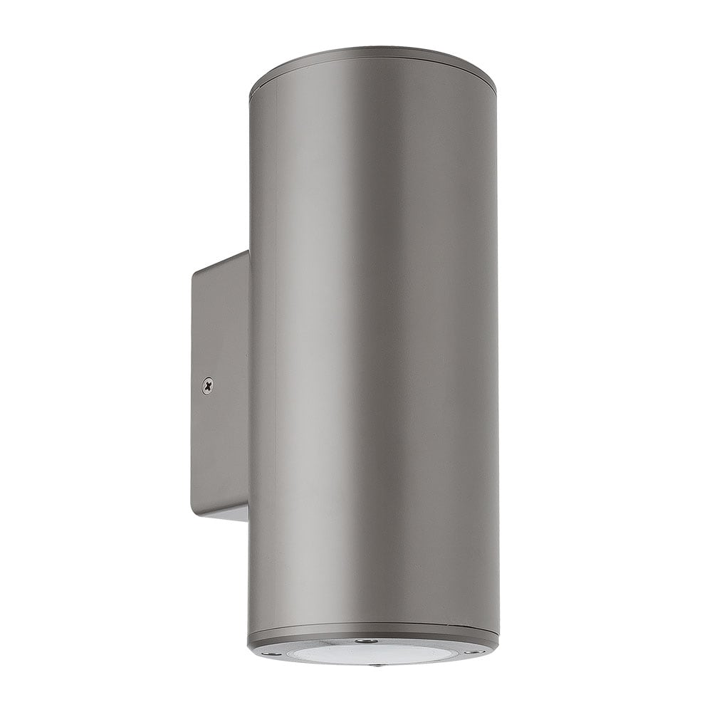 Aplique Exterior Yopol 2xgu10 Gris Cilindro Policarbonato 18,6x7,6x9,9 Cm Ip54