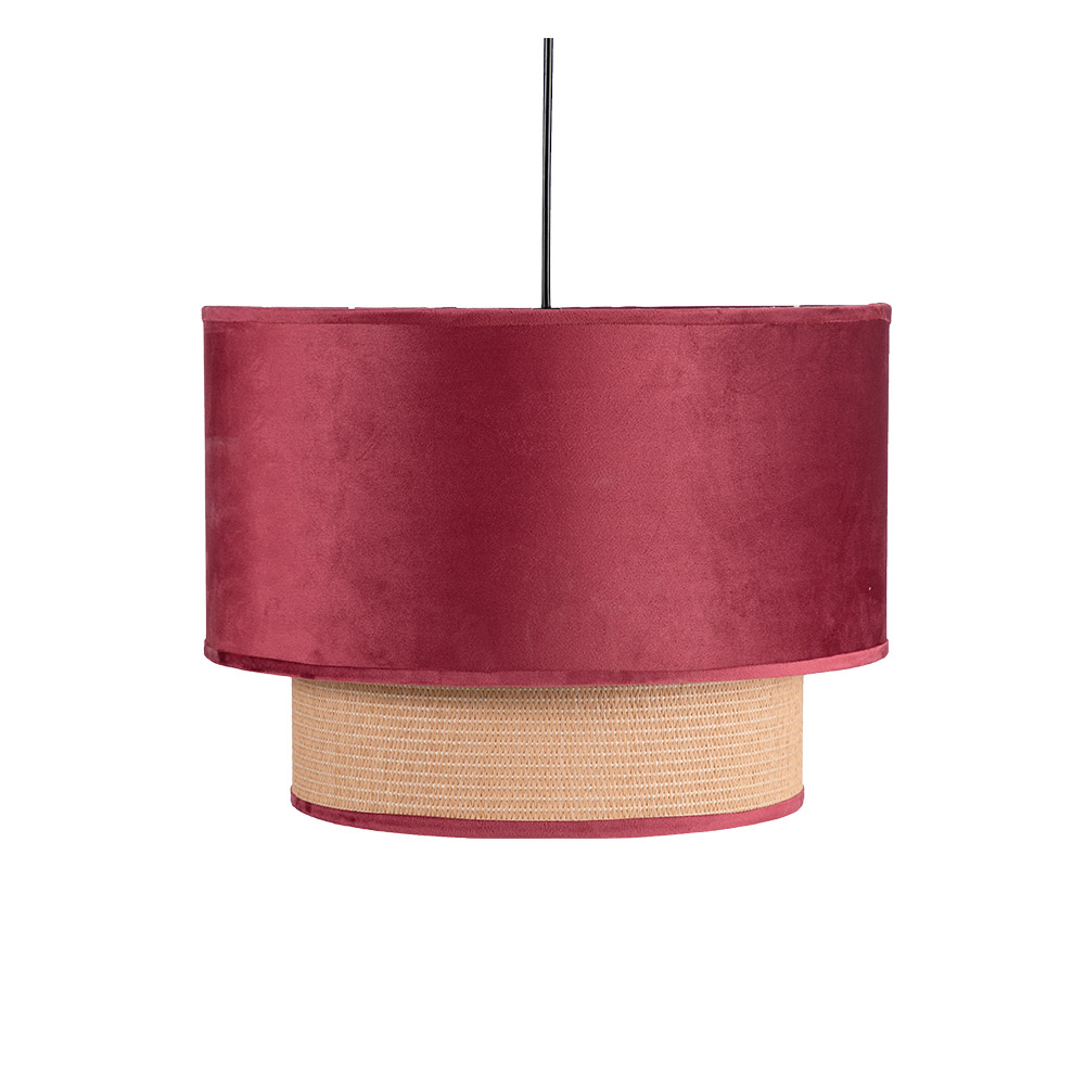 Colgante 2 Pantallas Nerva 1xe27 Rojo Vino Regx40x40 Cm