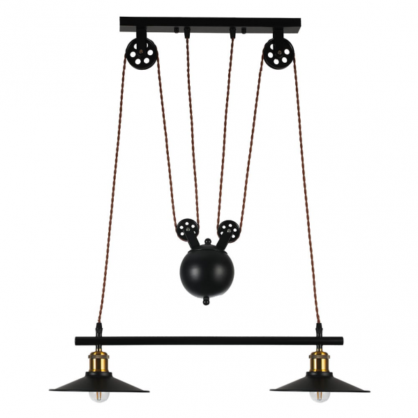 colgante Triguero 2xe27 Negro Regx22x70 Cm