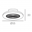 Ventilador Raki 80w Blanco 6400lm (3000k, 4000k, 6000k) Intensidad Regulable 55 D