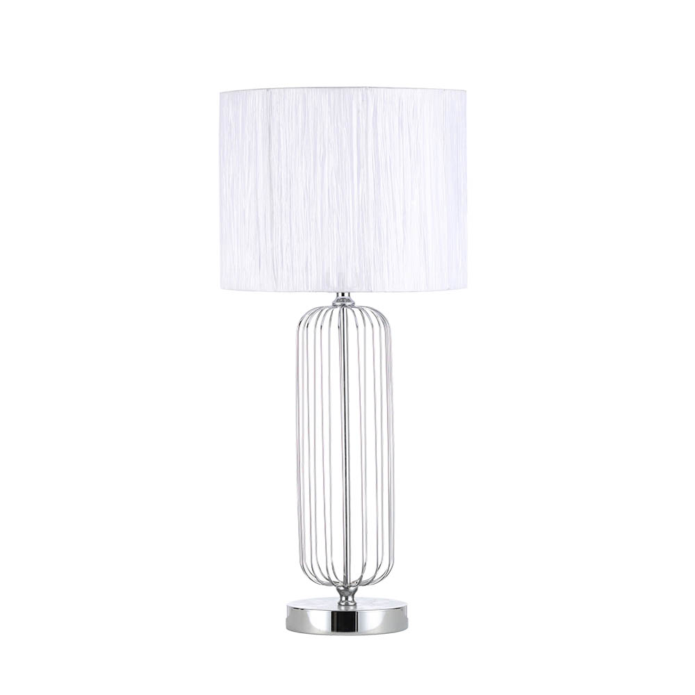 Sobremesa Mansonia 1xe27 Cromo C/pant Blanca 66x30x30 Cm