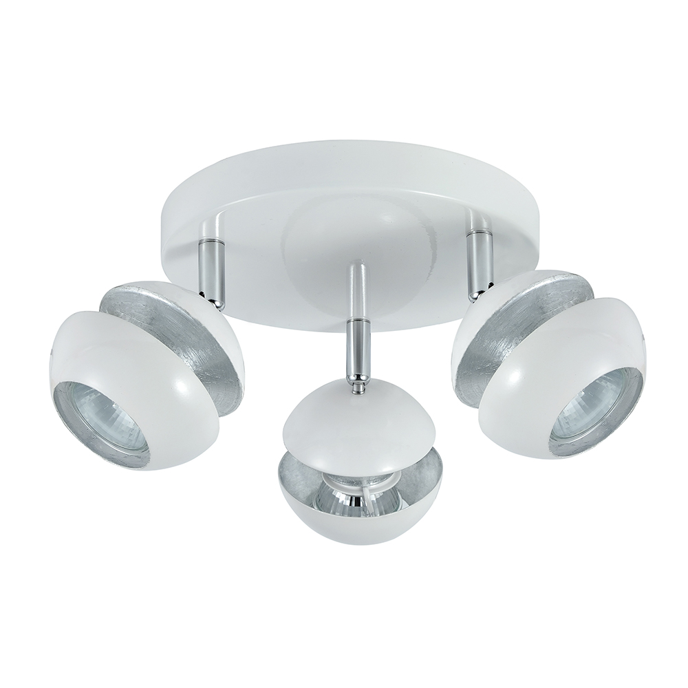 Plafon Beethoven 3xgu10 Blanco/plata 14x22x22 Cm
