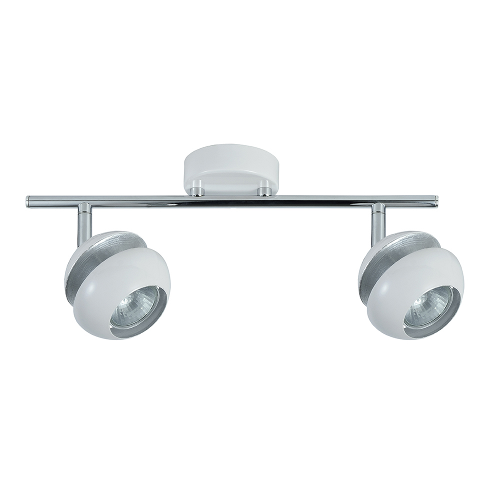 Regleta Beethoven 2xgu10 Blanco/plata 14x36,5x8,5 Cm
