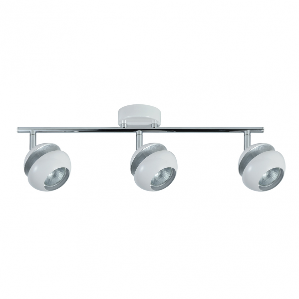 regleta Beethoven 3xgu10 Blanco/plata 14x48,5x8,5 Cm
