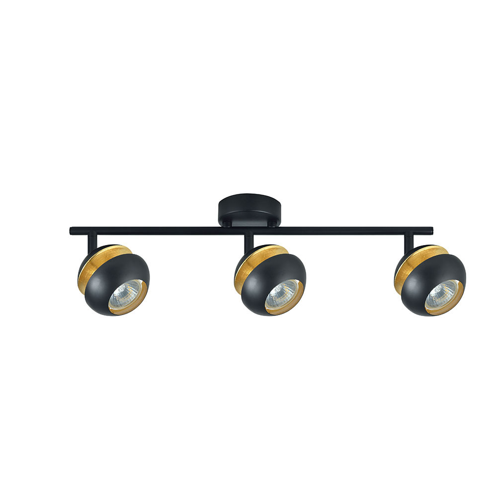 Regleta Beethoven 3xgu10 Negro/oro 14x48,5x8,5 Cm