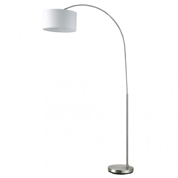 pie De Salon Polux 1xe27 Niquel C/pant Blanca (165x90x34)(18x34x34) Cm