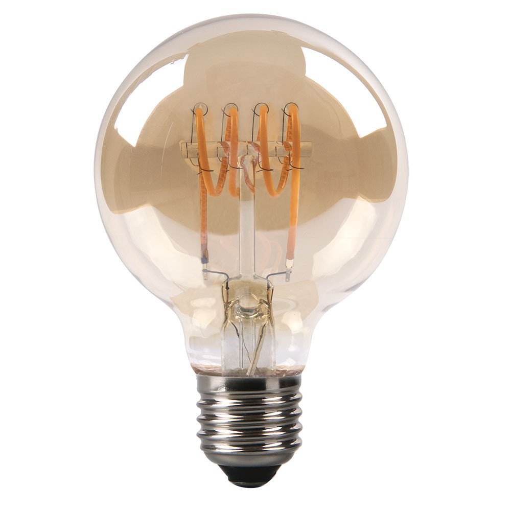 Bombilla Filamen.spiral Horz.globo 12x8d 4w 250lm E27 Ambar 2200k