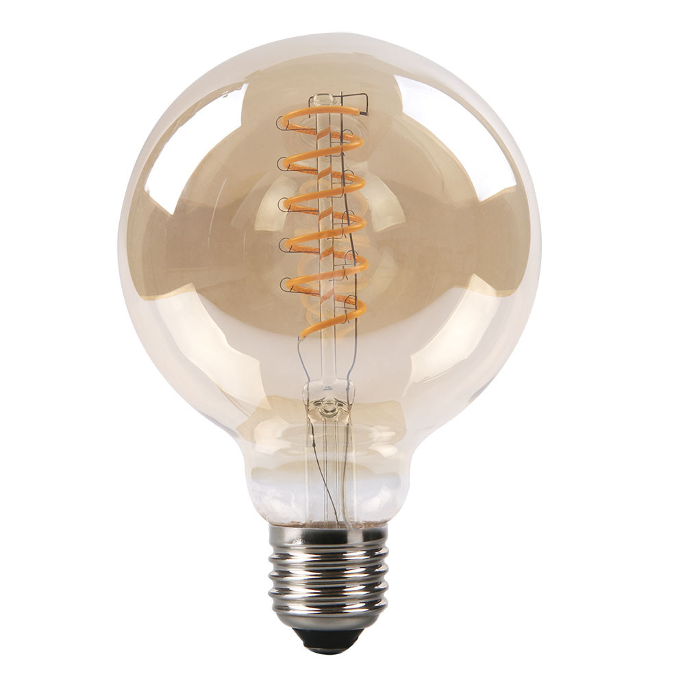 Bombilla Filamen.spiral Vert.globo 13x9,5d 4w E27 Ambar 250 Lm 2200k