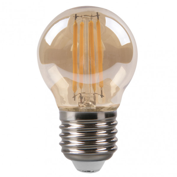bombilla Filamento Esferica 7x4,5d 4w 380lm E27 Ambar 2700k