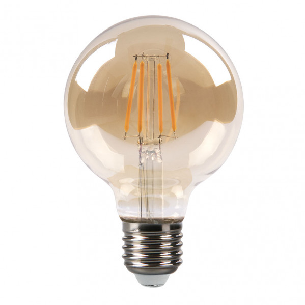 bombilla Filamento Globo 12x8d 8w 750lm E27  Ambar 2700k