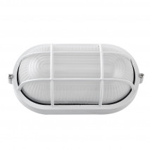 Aplique Ext.oval Aluminio Apus Grande 1xe27 Blanco 27,5x15,5x11,5 Cm  Ip44