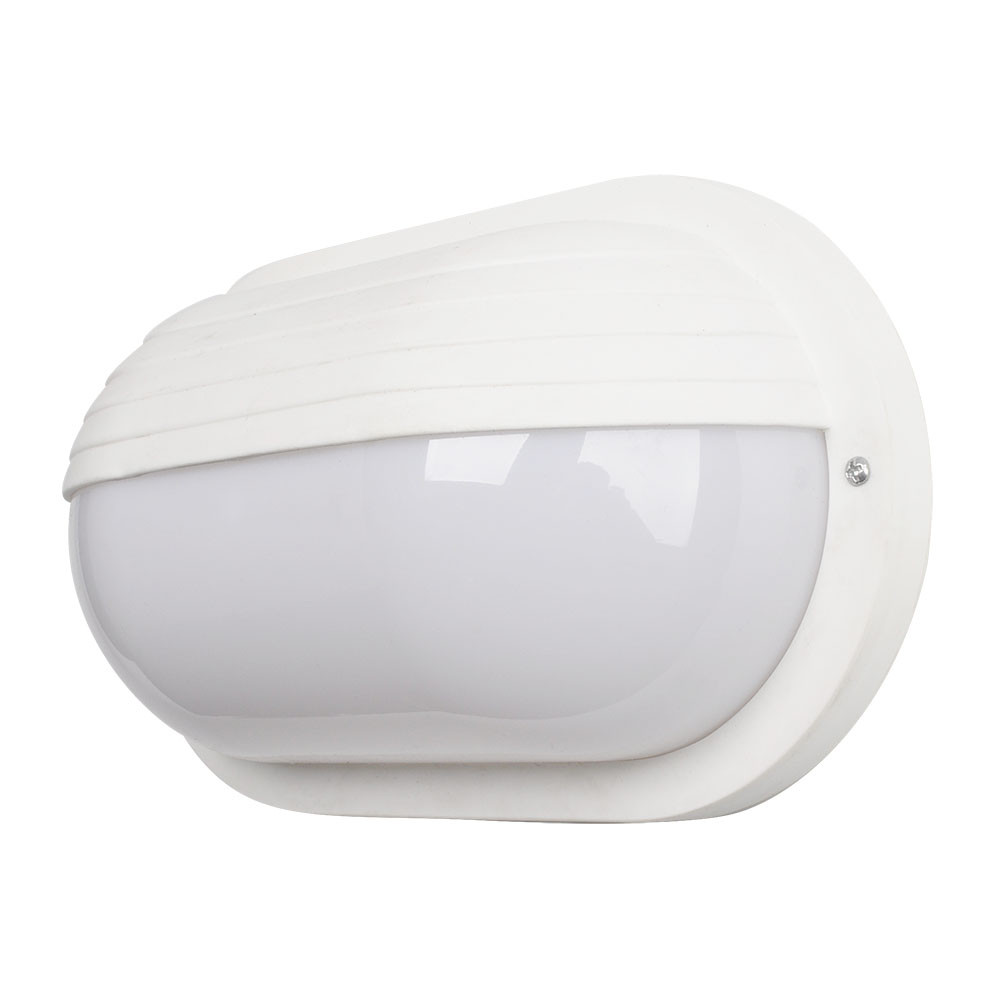 Aplique Ext.oval Canopus Grande1xe27 Policar.blanco 10x26x15 Cm Ip44