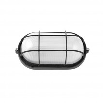 Aplique Ext. Oval Aluminio Apus Peq. 1xe27  Negro  21x10,5x9 Cm Ip44