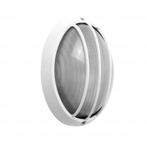 Aplique Ext.oval Aluminio Aquila Peq.1xe27 Blanco  10,5x22x14 Cm Ip44