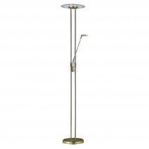 Pie De Salon Eridani 18+5w 4000k C/lector Cuero 1800/500lm 180x32x32 Cm C/Reg.Intensidad
