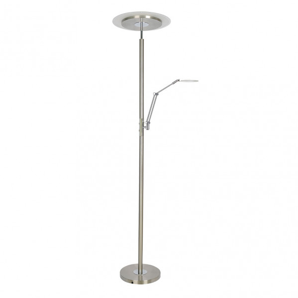 pie De Salon Cephei 30+5w 4000k C/lector Niquel 3000/500lm 180x40x40 Cm C/Reg.Intensidad