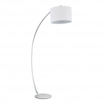 Pie De Salon Gliese 1xe27 Cromo C/pantalla Blanca 180x95x35 Cm