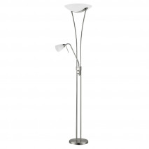 Pie De Salon Lalande 2xe27+1xe14 C/lector Niquel 180x36x36 Cm