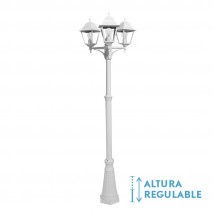 Farola Exterior Aluminio Spica 3xe27 Blanco Ip44 220x62x62 Cm