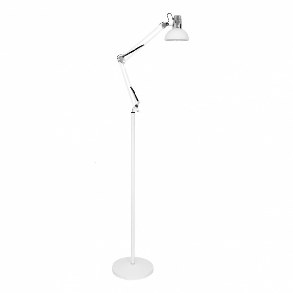 flexo De Pie Articulable Rutilo 1xe27 Blanco/cromo 180x28x28 Cm
