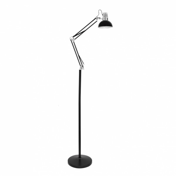 flexo De Pie Articulable Rutilo 1xe27 Negro/cromo 180x28x28 Cm