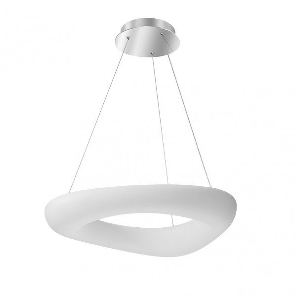 colgante Paris Pq 60w 3000-4000-6500k Blanc/plata 5100lm Regx63x53 Cm C/remoto, Memoria  Y Reg.Intensidad