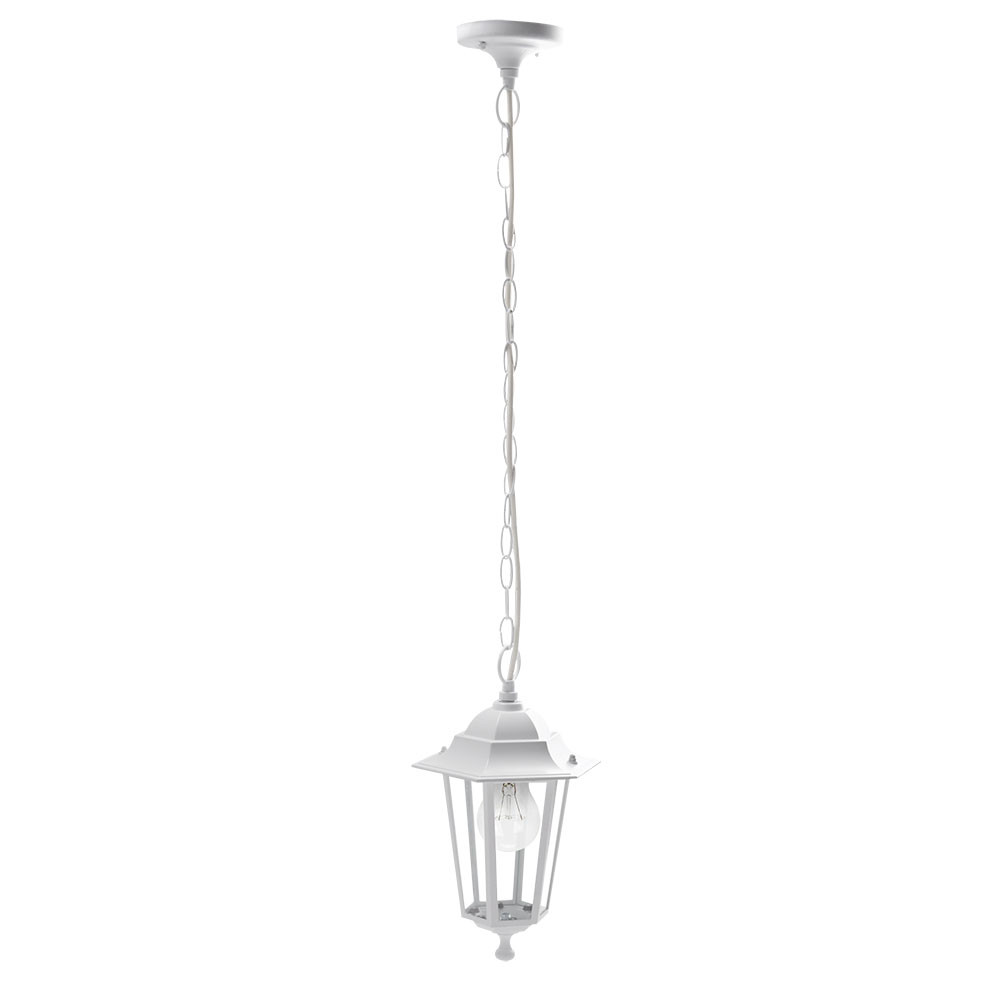 Colgante Exterior Aluminio Auriga 1xe27 Blanco Regx17x17 Cm Ip44