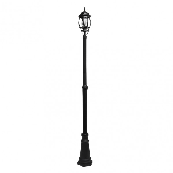 farola Exterior Aluminio Caelum 1xe27 Negro Ip44  228x18x18 Cm