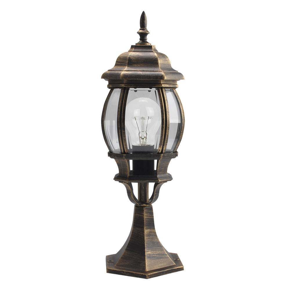 Sobremuro Exterior Aluminio Caelum 1xe27 Neg/oro 49x16x16 Cm Ip44