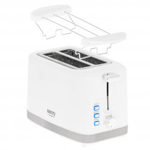 Tostadora 2 Reban. 900w Blanca Parrilla Superior Apagado Automatico Y Boton Detener