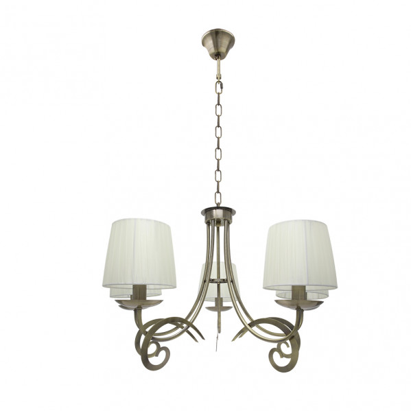 lampara Luxor 5xe14 Cuero Pant. Beis Regx61x61 Cm