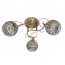 Lampara Lalibela 3xe14 Cuero 22x47x47 Cm