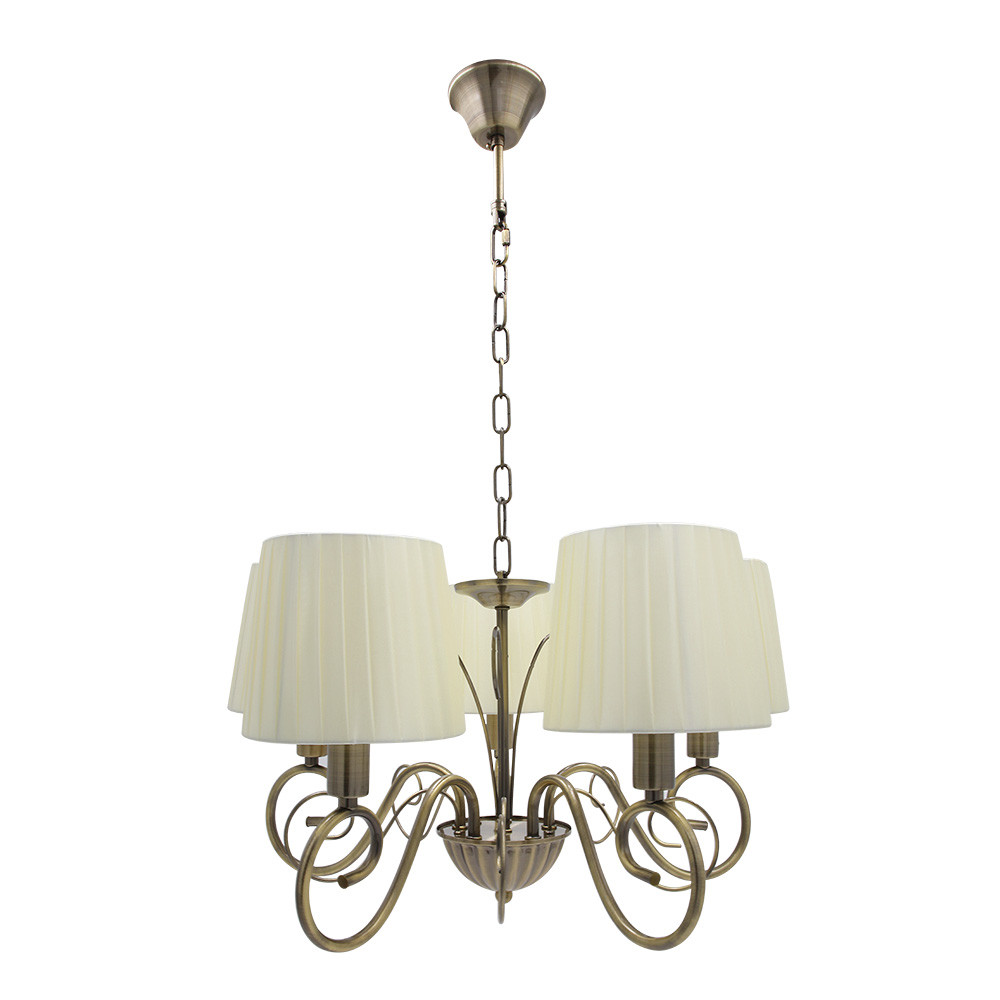 Lampara Amsterdam 5xe14 Cuero Regx45x45 Cm