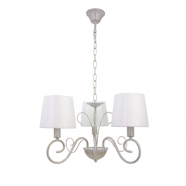 lampara Amsterdam 3xe14 Blanco/oro Regx40x40 Cm