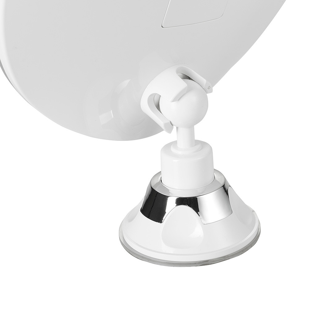 Espejo De Baño 24 Leds Diam.20cm Giro 360º Ventosa Aumento 5x Ajuste