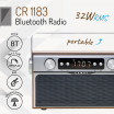 Radio Fm Bluetooh 5.0 Usb Y Tarjeta Sd 16w Aux 50 Memorias Bateria 2600mah 2 Altavoces